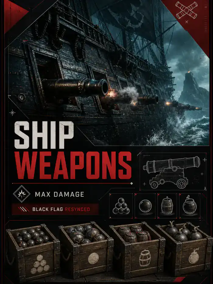 Assassin's Creed Black Flag Resynced - Ship Weapons x80, Max Damage (PC/PS5/Xbox)
