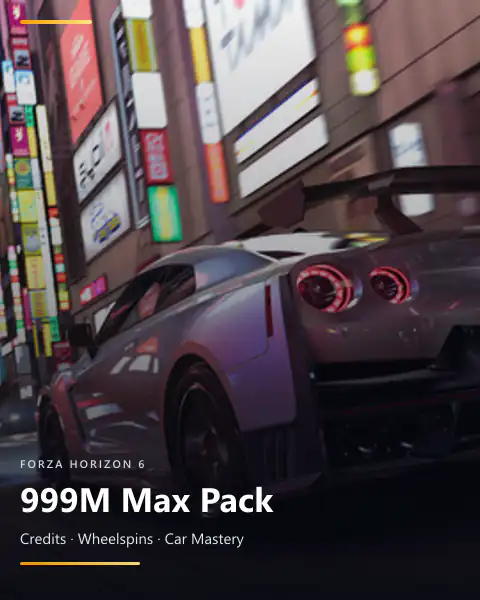 Forza Horizon 6 Max Pack — 999M Credits, Wheelspins & Car Mastery (Series X|S / Steam / PC)