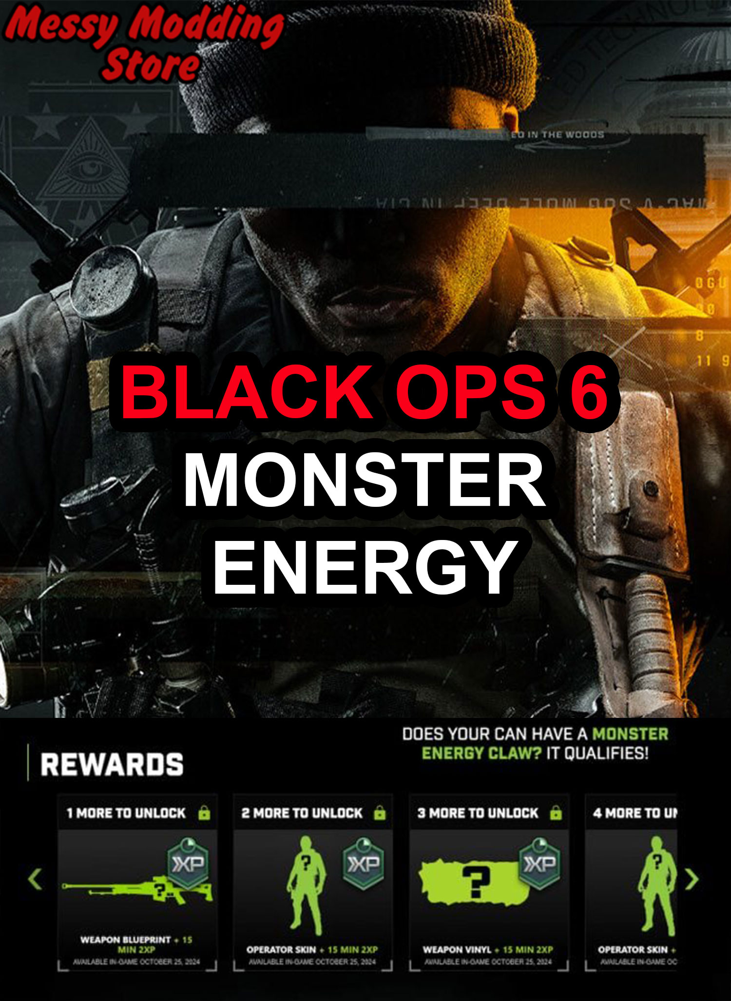 Call of Duty Black Ops 6 (BO6): Limited Monster Energy Bundle — MessyModdingStore