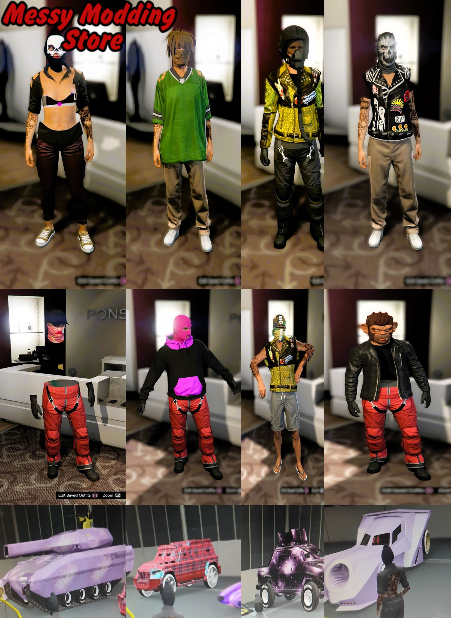 (PS4/Xbox One) (Pre-Made Account) (Pre-Made Account) Rank 30, $500 Million, 15 Modded Outfits, 8 Modded Cars + Max Shooting Stats