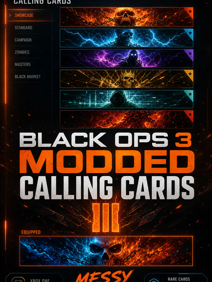 BO3: Modded Multiplayer Calling Cards (Showcase + Equipped) (Xbox One/Xbox Series X/S) — MessyModdingStore