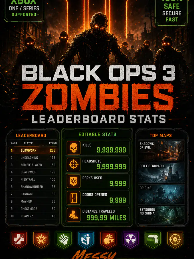 BO3: Zombies Leaderboard Stats (Xbox One/Xbox Series X/S)