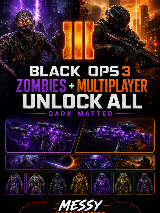 BO3: Zombies & Multiplayer Unlock All DARK MATTER & MORE! (Xbox One/Xbox Series X/S) — MessyModdingStore