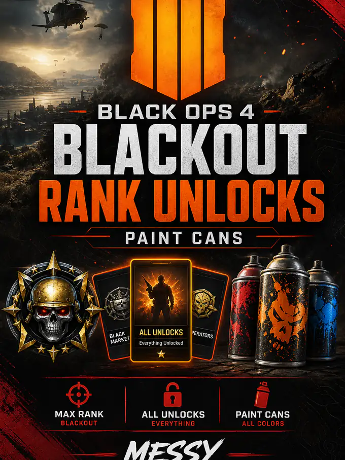 Buy Black Ops 4 Blackout: Rank, Unlock All & Paint Cans (PS4/PS5)