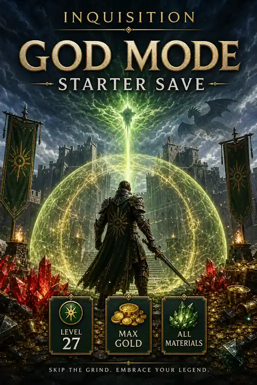 Dragon Age: Inquisition (PS4/PS5/PC) — Modded Starter Save · God Mode, Level 27 & Max Gold