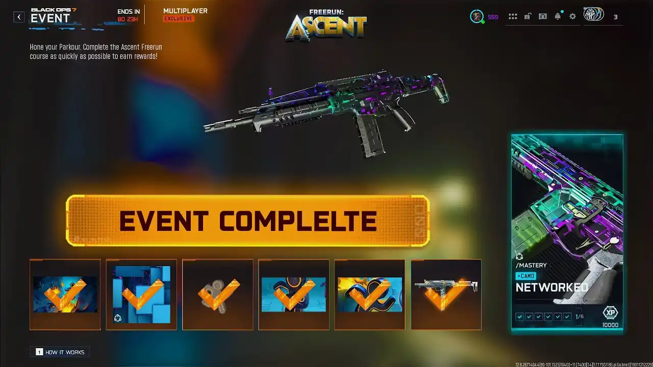BO7 Camo Costume Party event boost - Oozed mastery camo and Arcblade melee weapon unlocked