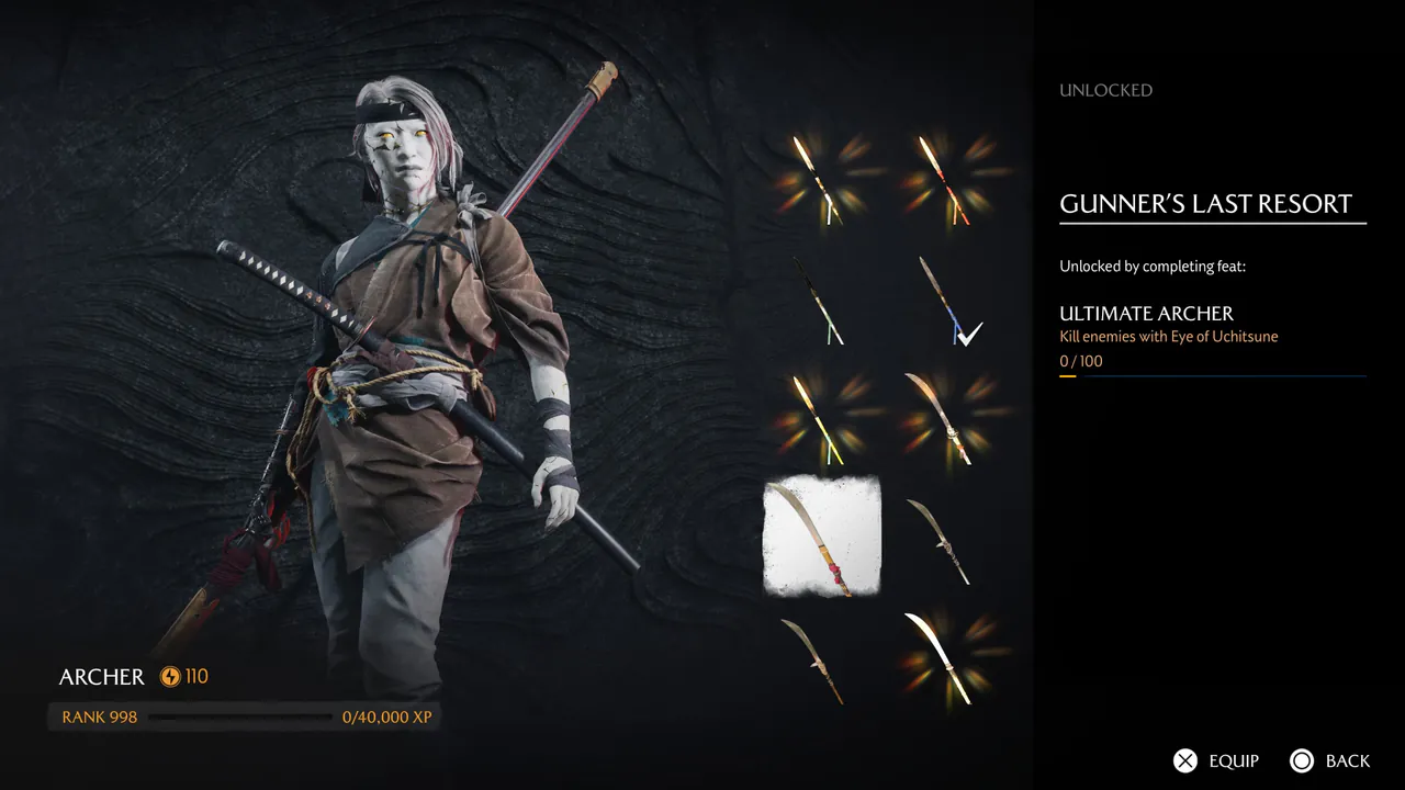 Ghost of Yotei (PS5) — Legends Mode Modded Save · Rank 998, 250+ Golden Weapons – image 9