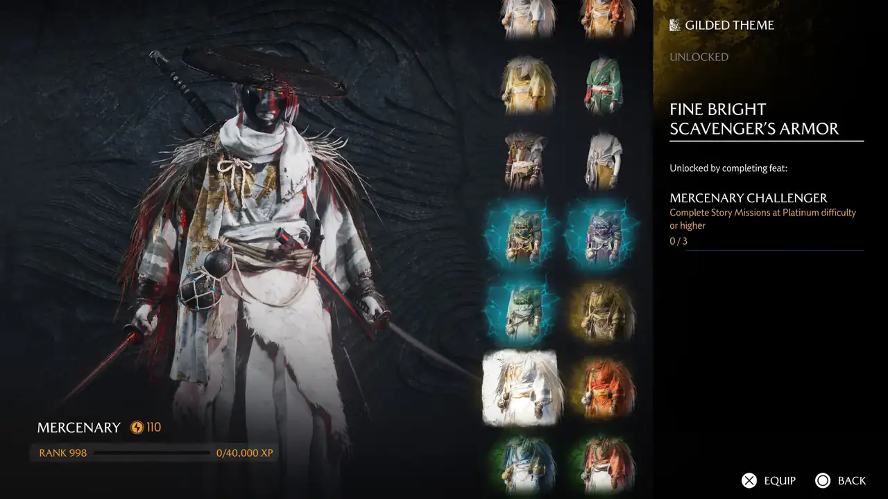 Ghost of Yotei (PS5) — Legends Mode Modded Save · Rank 998, 250+ Golden Weapons – image 10