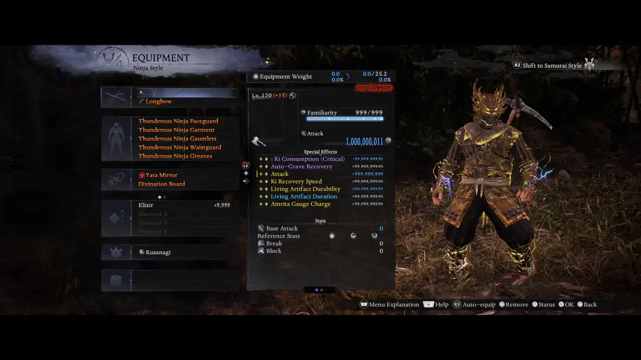 Nioh 3 (PS5) — Starter Save · Level 250, All Attributes 99, Max-Upgraded Gear – image 5
