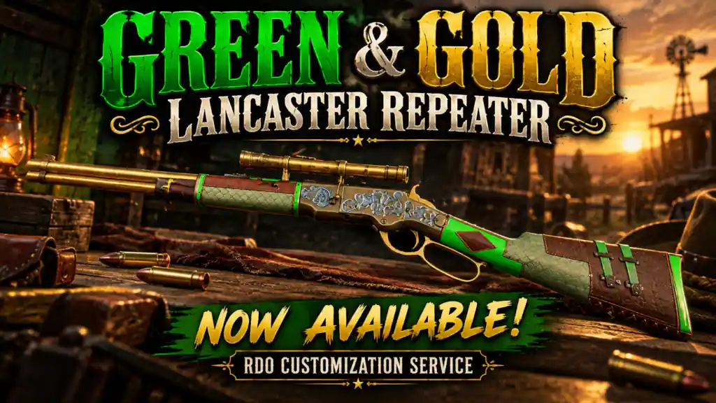 (PS/XBOX) Red Dead Redemption 2 Online: Green & Gold Lancaster Repeater