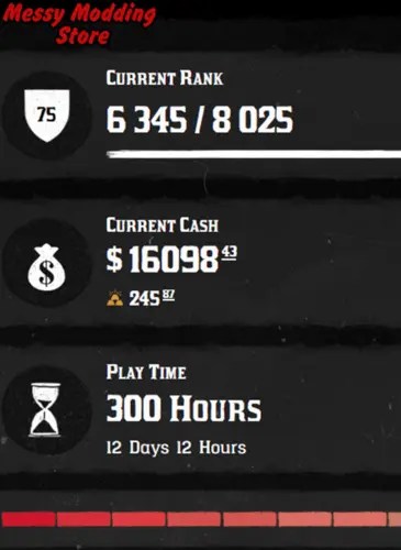 (PS/XBOX) Red Dead Redemption 2 Modded Account Pre-Made Rank 75 16,000 Cash + 245 Gold Bars
