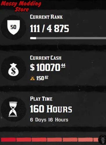 (PS/XBOX) Red Dead Redemption 2 Modded Account Pre-Made Rank 50 10,000 Cash + 150 Gold Bars