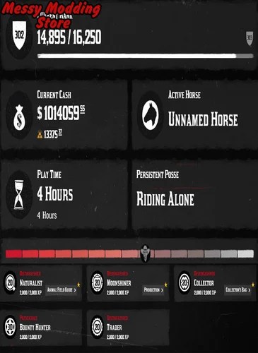 (PC/SOCIALCLUB/EPIC GAMES/STEAM) Red Dead Redemption 2 Modded Account Pre-Made Rank 300 1 Million Cash + 13,358 Gold Bars