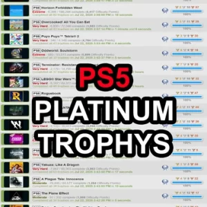 (PS5) Trophy Platinum Services (Choose a PS5 Game)