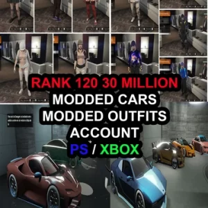(PS4/Xbox One) (Pre-Made Account) Rank 120 30 Million (PURE CASH) + 5 Modded Outfits +10 Modded Cars + 40 PR4