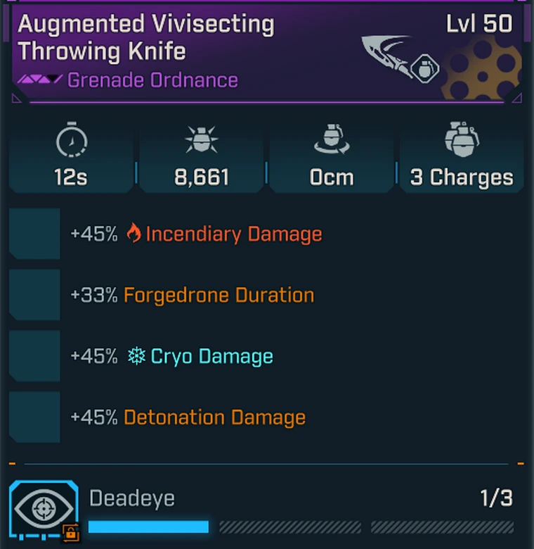 Borderlands 4 – Modded/Modified Crit Knife – 44 Class Mod perks + 74 Enhancement Perks